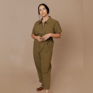 Noble Adult Utility Suit in Moss Green Size Small 100% Cotton One Piece Outfit